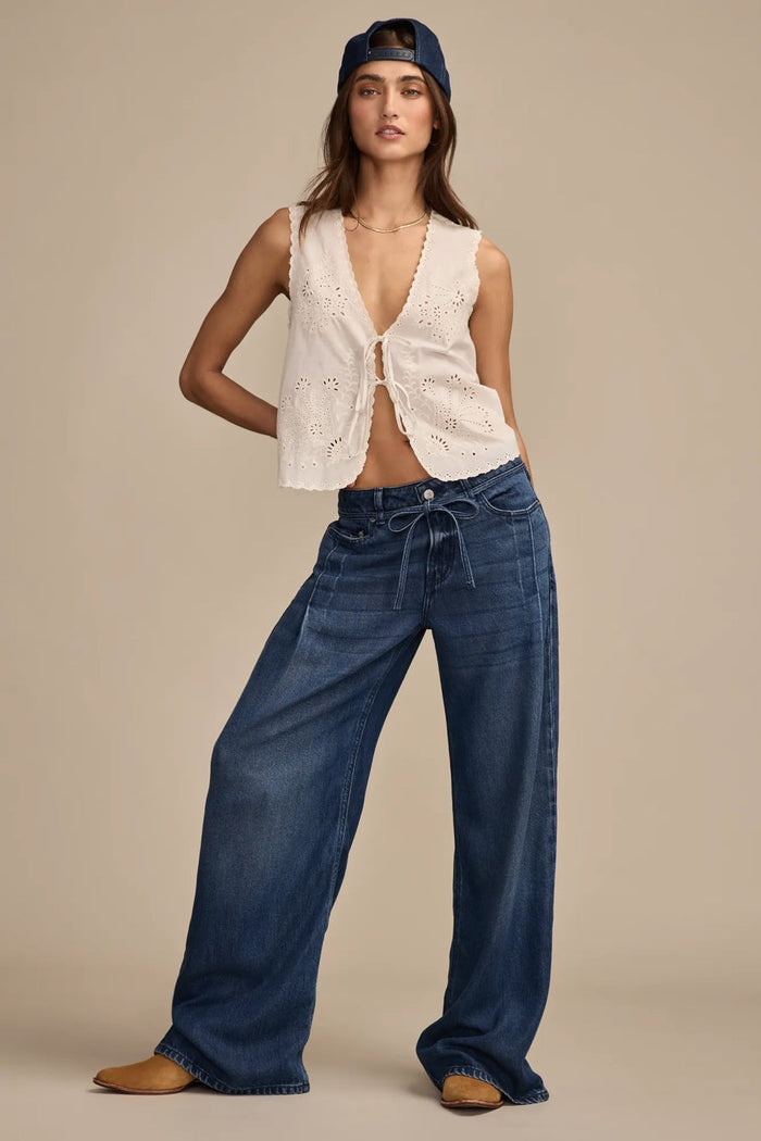 [146333-420] WOMENS LUCKY BRAND LUCKY LEGEND LIQUID DENIM LUXE PALAZZO rubbersoled