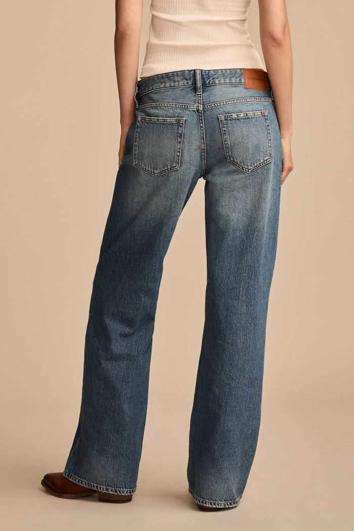 [151245-420] WOMENS LUCKY BRAND BAGGY WIDE LEG - TIMELESS COBALT WASH rubbersoled