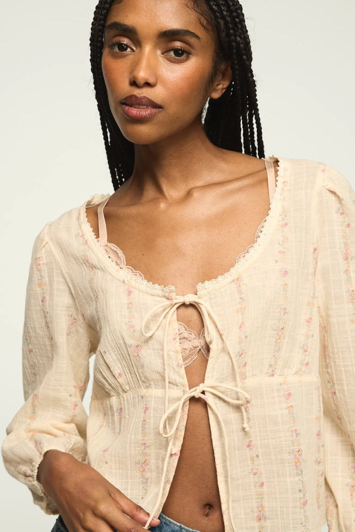 [162270-100] WOMENS LUCKY BRAND FESTIVAL CUTWORK FLYAWAY BLOUSE rubbersoled