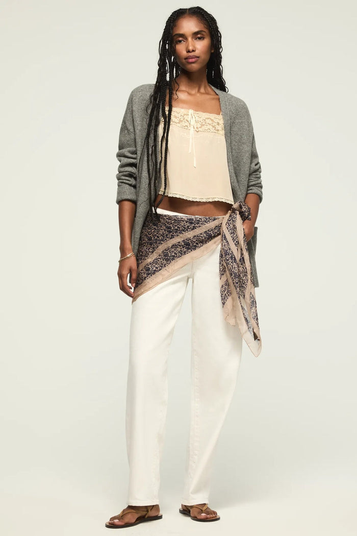 [167389-110] WOMENS LUCKY BRAND THE BAGGY - WHITE LIES WASH rubbersoled