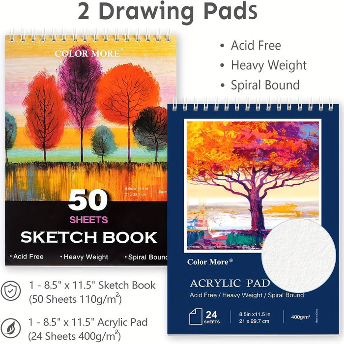 175-Piece Deluxe Art Set – Crayons, Colored Pencils & Acrylic Paints in Wooden Case DailySale