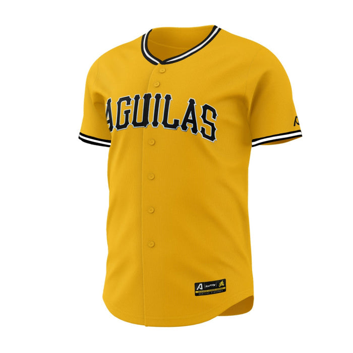 2024-2025 OFFICIAL Aguilas Cibaeñas Full Button Jersey - Gold Peligro Sports