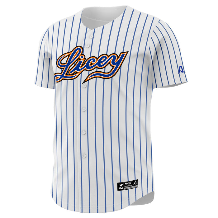 2025-2026 Official Licey Blue Pinstripe Jersey Arrieta - Men's Classic LIDOM Baseball Peligro Sports
