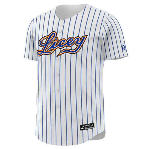 2025-2026 Official Licey Blue Pinstripe Jersey Arrieta - Men's Classic LIDOM Baseball Peligro Sports