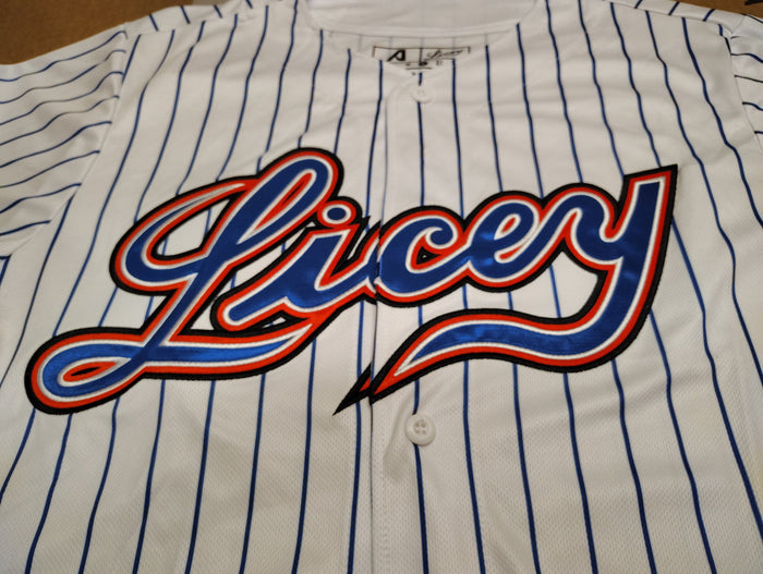 2025-2026 Official Licey Blue Pinstripe Jersey Arrieta - Men's Classic LIDOM Baseball Peligro Sports