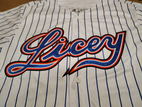 2025-2026 Official Licey Blue Pinstripe Jersey Arrieta - Men's Classic LIDOM Baseball Peligro Sports