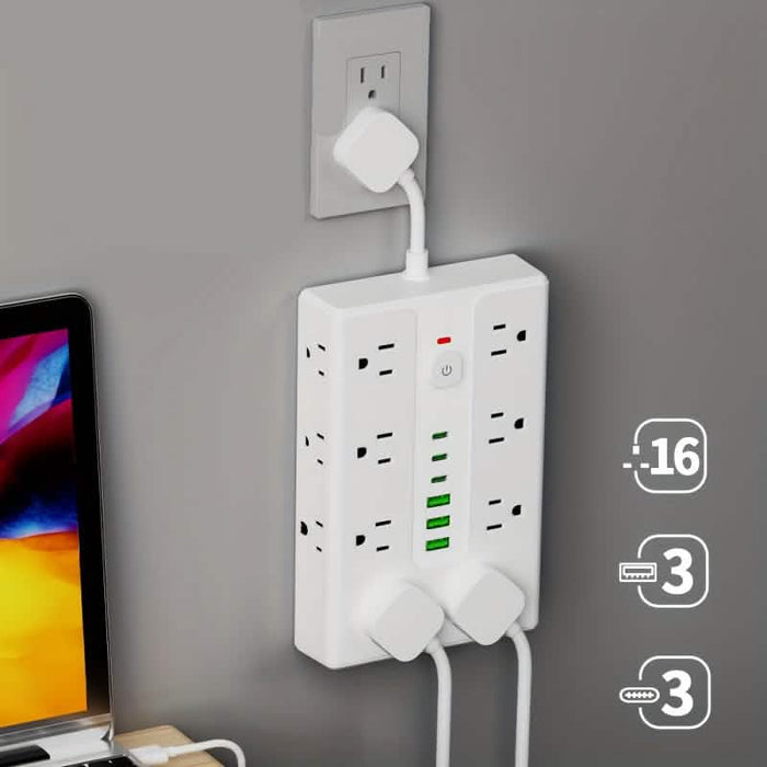 22-in-1 Multi-Functional Power Strip – 16 Sockets, 3 USB-A & 3 USB-C DailySale