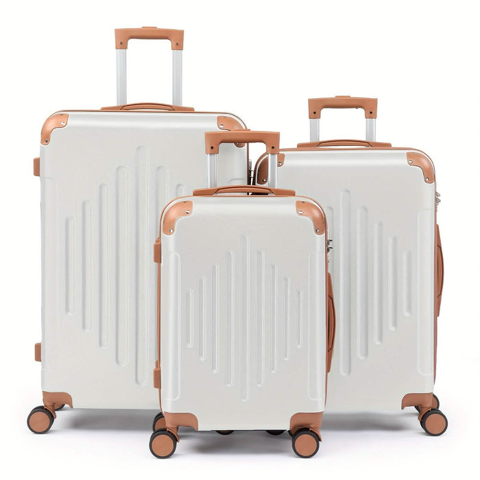 3-Piece Hard Shell Luggage Set with TSA Lock – 20/24/28 Inch 360° Spinner Wheels DailySale