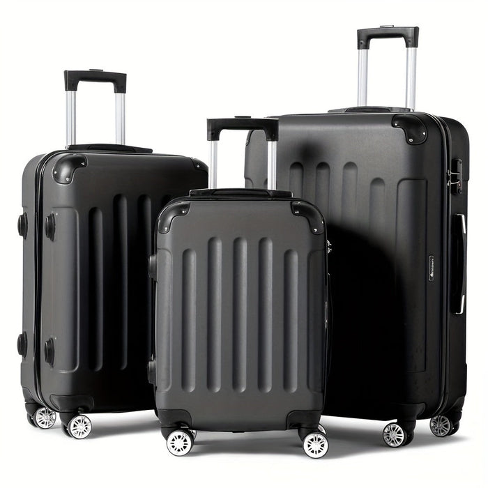 3-Piece Hard Shell Luggage Set with TSA Lock – 20/24/28 Inch 360° Spinner Wheels DailySale