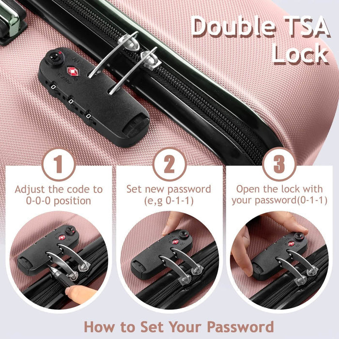 3-Piece Hard Shell Luggage Set with TSA Lock – 20/24/28 Inch 360° Spinner Wheels DailySale