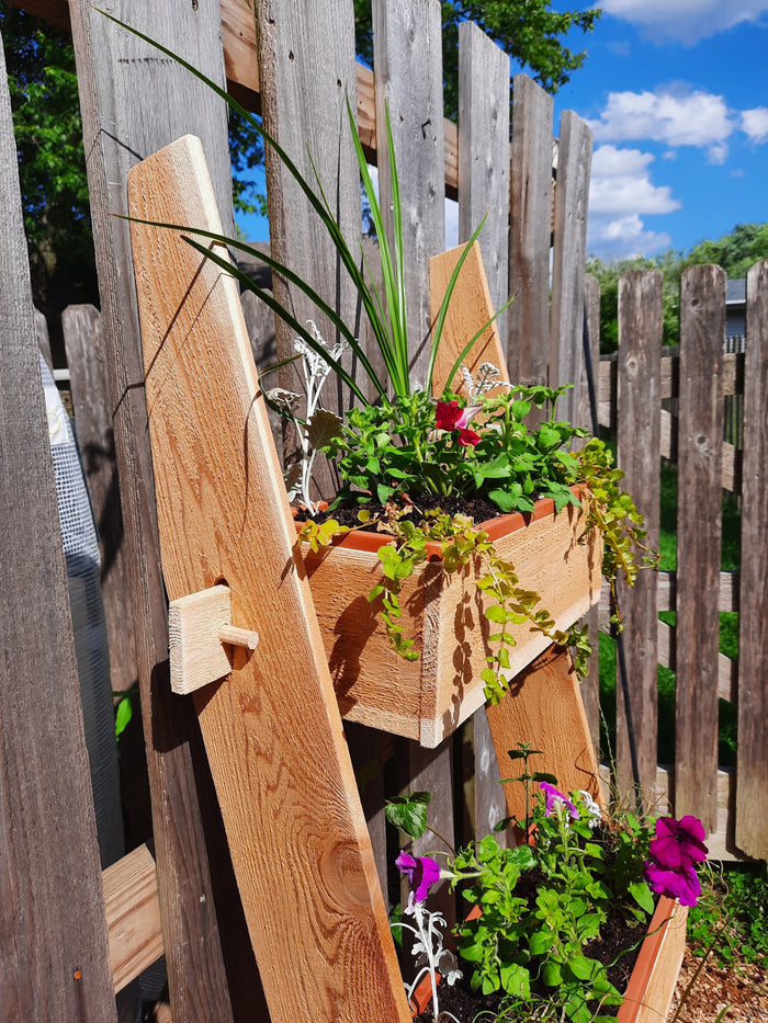 3-Tier Vertical Cedar Standing Planter Box Timberlane Gardens