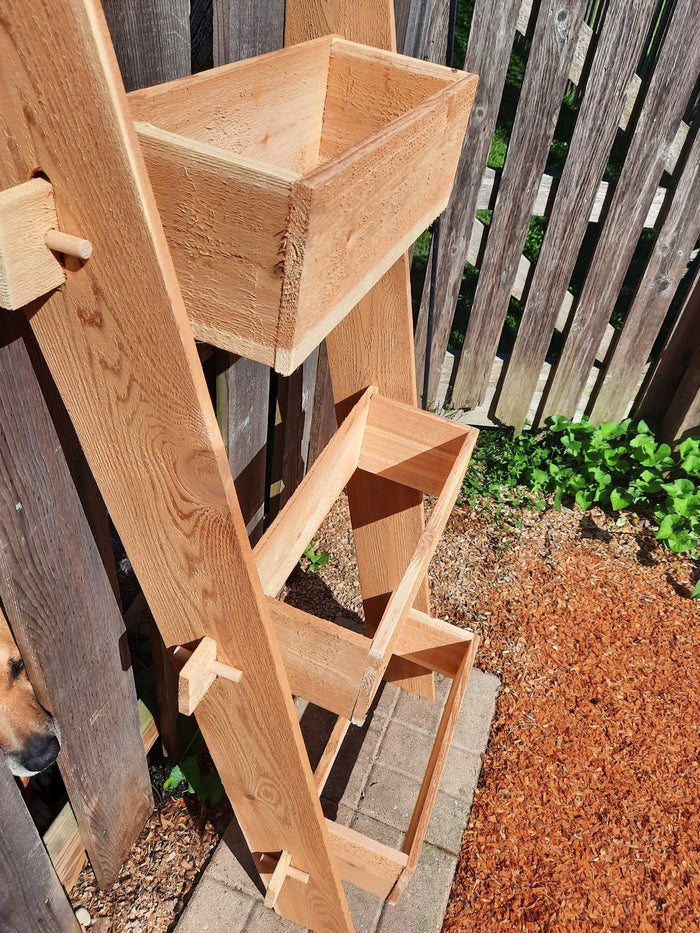 3-Tier Vertical Cedar Standing Planter Box Timberlane Gardens