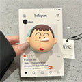 3D Anime Cute Couple Funny Crayon Shin-chan Magsafe Wireless Charge Case For iPhone PhoneShells