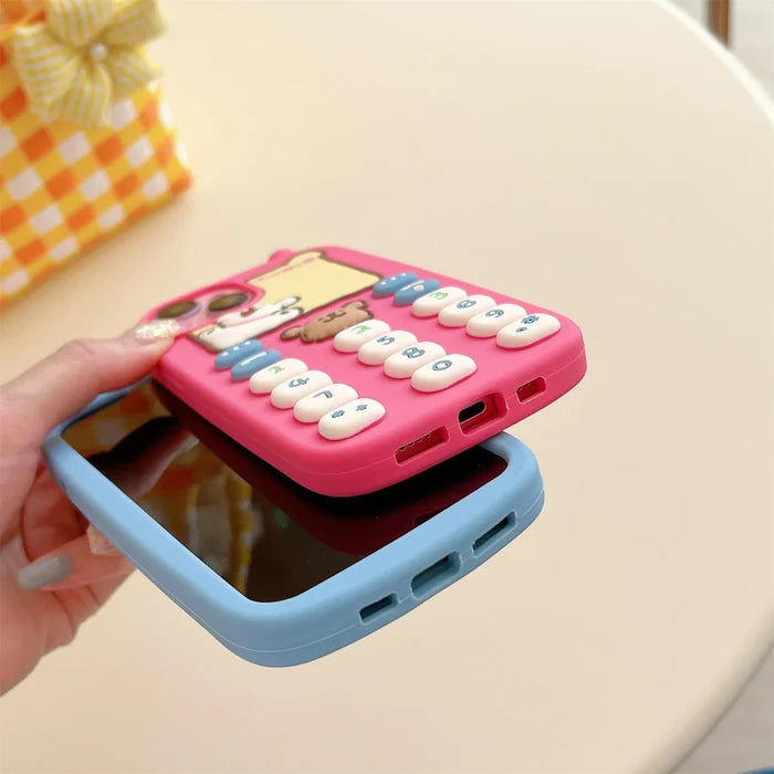3D Cartoon Cute Bear Antenna Mobile Phone Case PhoneShells