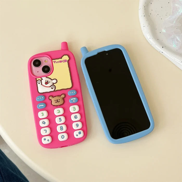 3D Cartoon Cute Bear Antenna Mobile Phone Case PhoneShells
