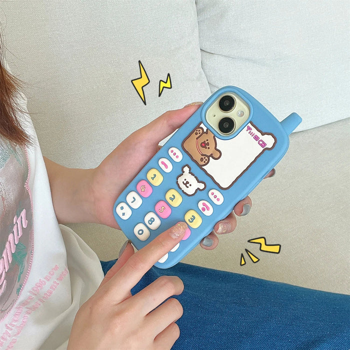 3D Cartoon Cute Bear Antenna Mobile Phone Case PhoneShells