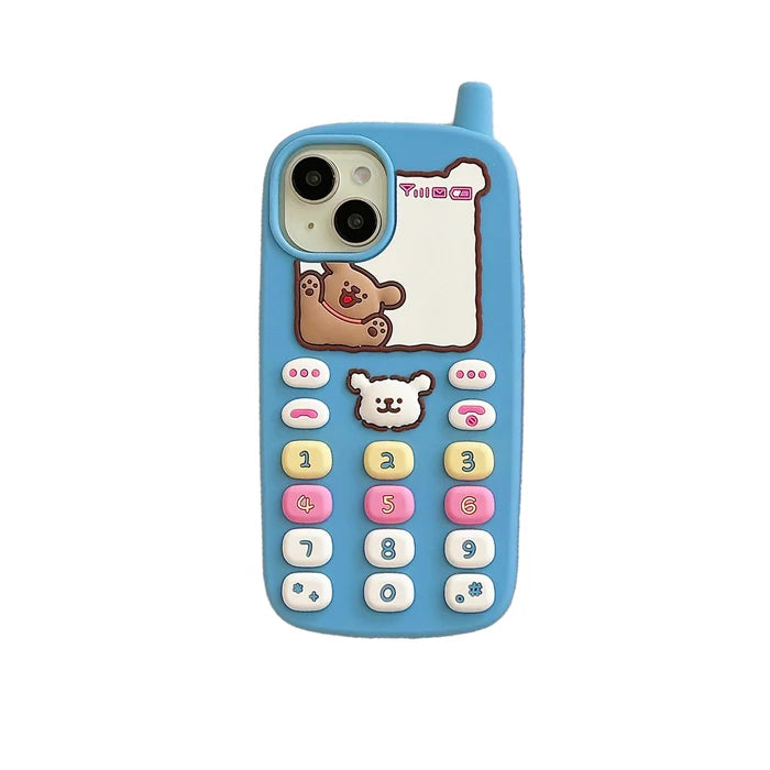 3D Cartoon Cute Bear Antenna Mobile Phone Case PhoneShells