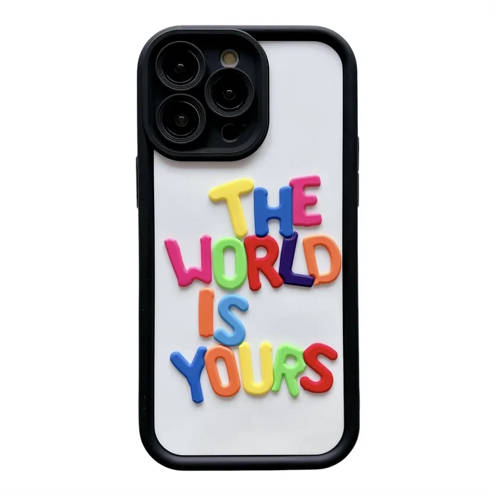 3D Fashion Word Phone Earth Pattern Phone Case PhoneShells