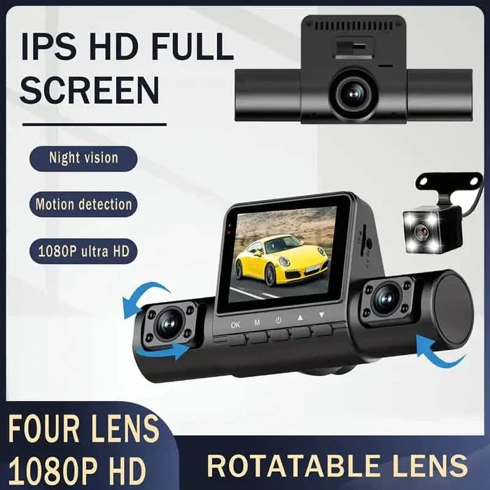 4-Channel Car DVR Dash Cam – 1080P Front, 720P Side & Rear, Night Vision DailySale