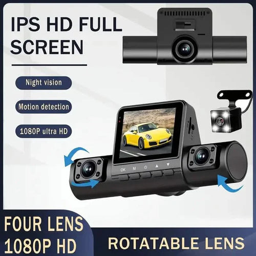 4-Channel Car DVR Dash Cam – 1080P Front, 720P Side & Rear, Night Vision DailySale