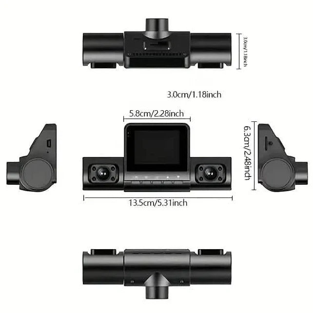 4-Channel Car DVR Dash Cam – 1080P Front, 720P Side & Rear, Night Vision DailySale