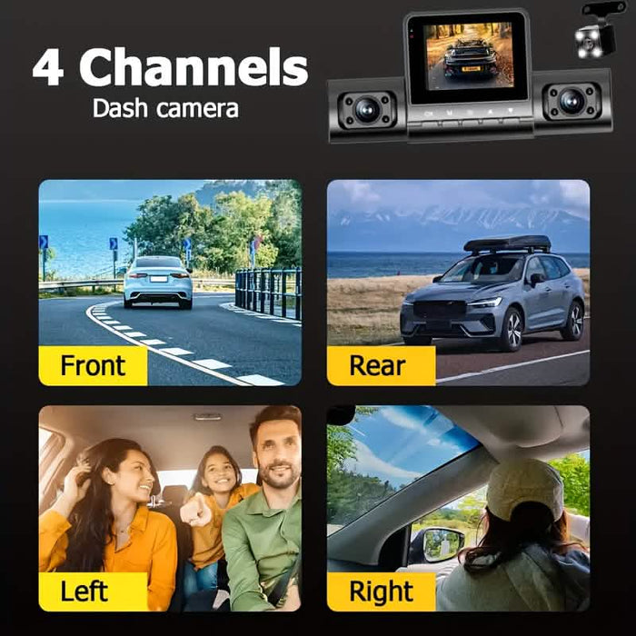 4-Channel Car DVR Dash Cam – 1080P Front, 720P Side & Rear, Night Vision DailySale