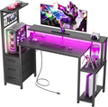 48 Inch Gaming Desk Carbon Fiber LED Illumination Pro