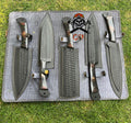 5 pieces custom made d2 steel Black coated chef knives set cskforged