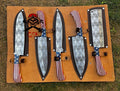 5 pieces D2 steel USA Flag kitchen chef knives cskforged