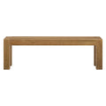 58 Inch Farmhouse Dining Bench Rustic Honey Solid Wood