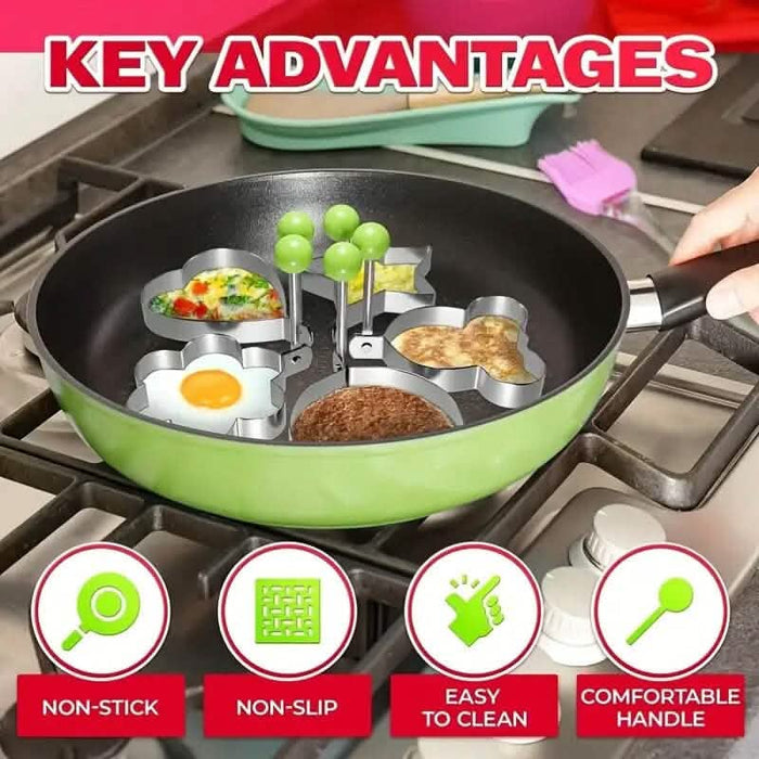 6-Pieces: Creative Stainless Steel Egg Cooking Ring Set DailySale