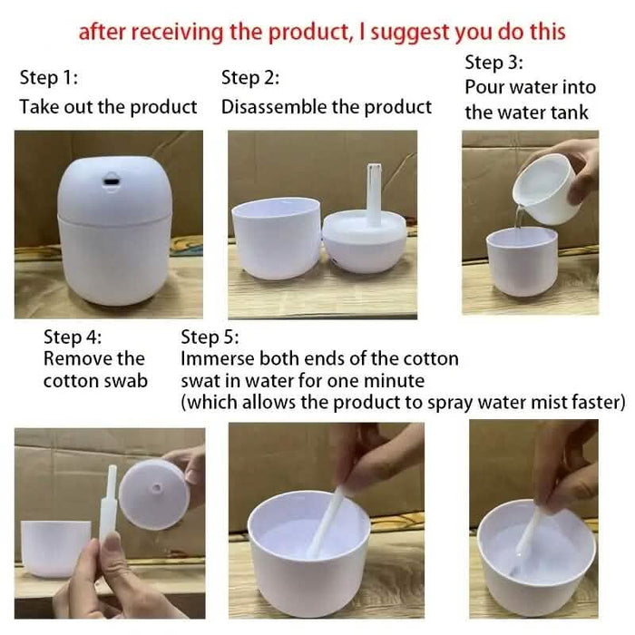 7.44Oz Portable Aromatherapy USB Powered Humidifier with LED Night Light DailySale