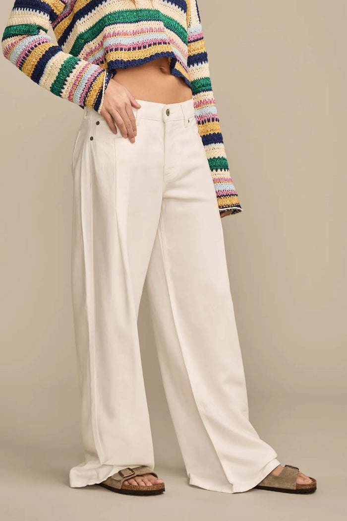 [7W15723-110] WOMENS LUCKY BRAND WIDE LEG PLEATED LIQUID DENIM LUXE PALAZZO rubbersoled