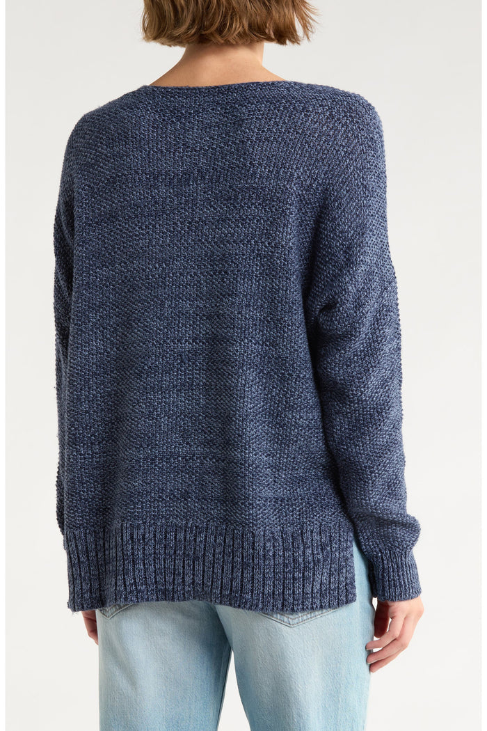 [7WP5056-410] WOMENS LUCKY BRAND SPRING WEIGHT V NECK PULLOVER - AMERICAN NAVY rubbersoled