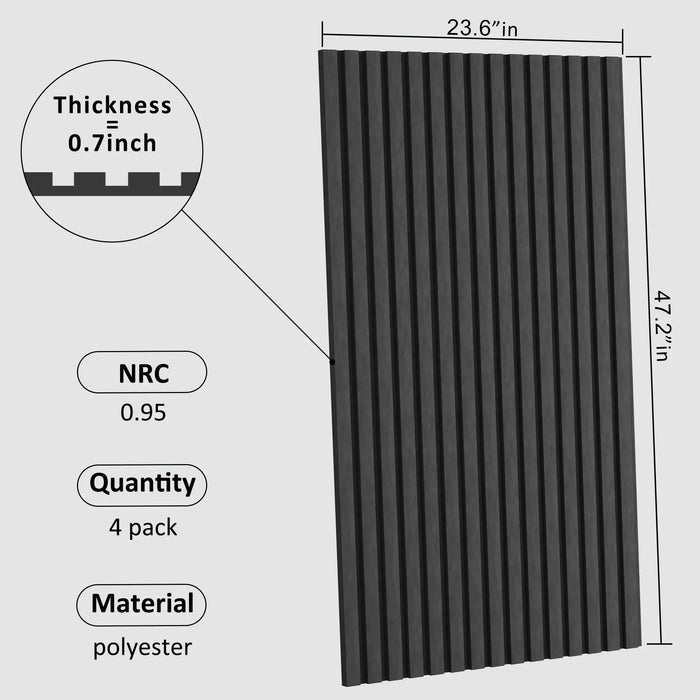 Acoustical 100% Polyester Wall Panel, 48x24x0.7 Sound Proof Wall Panels HAUSVITA