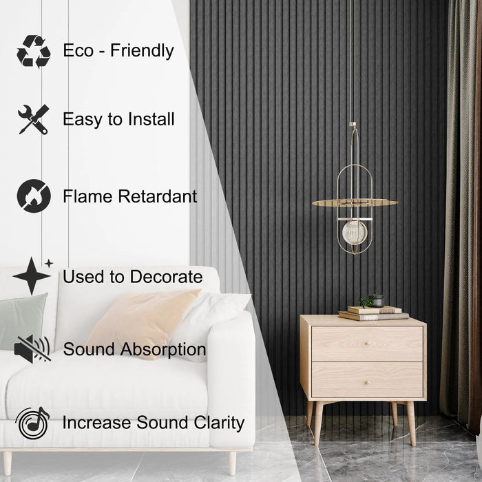 Acoustical 100% Polyester Wall Panel, 48x24x0.7 Sound Proof Wall Panels HAUSVITA