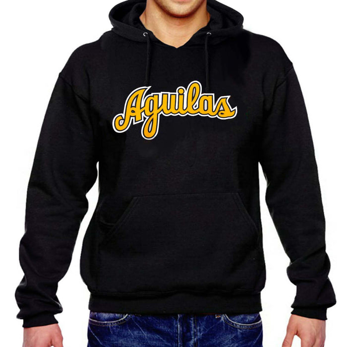Aguilas Black Hoodie Yellow and White Logo Peligro Sports