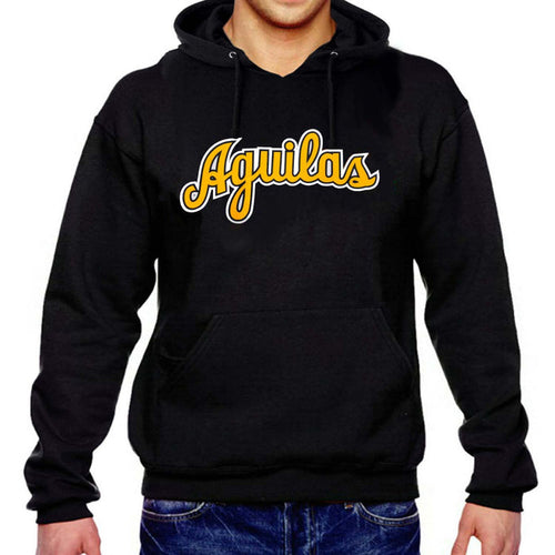 Aguilas Black Hoodie Yellow and White Logo Peligro Sports