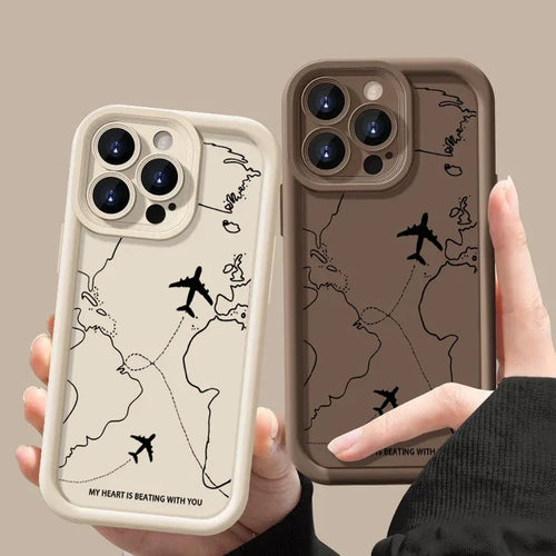 Airplane Route Pattern Phone Case For iPhone PhoneShells