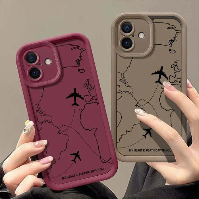 Airplane Route Pattern Phone Case For iPhone PhoneShells