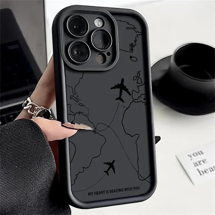 Airplane Route Pattern Phone Case For iPhone PhoneShells