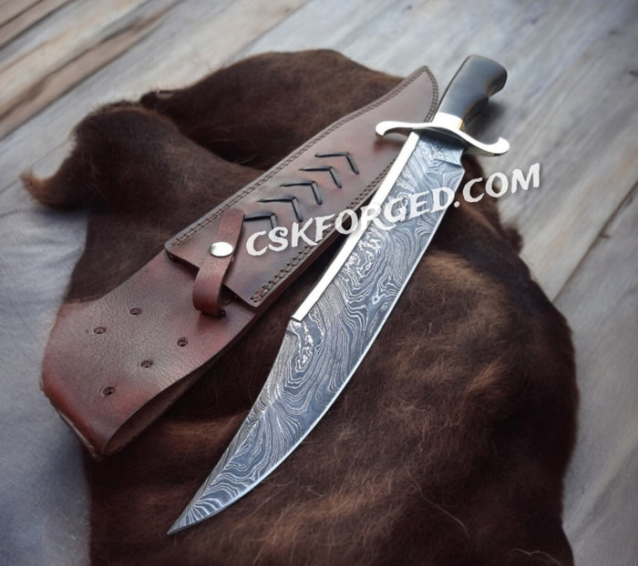Alamo Musso Damascus Knife – Top Men’s Gift Durable for Outdoorsmen & Collectors cskforged