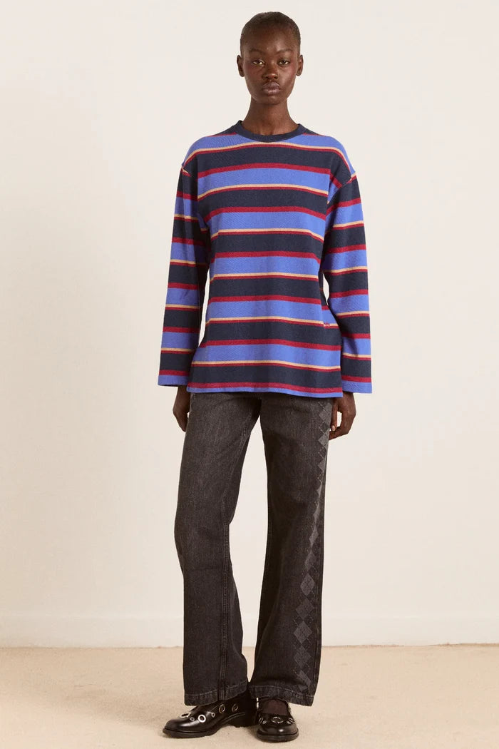 Ali Long Sleeve Tee (Blue Stripe)