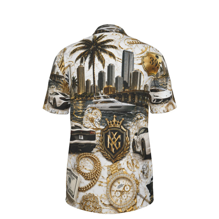 All-Over Print Men's Polo Collar Jersey