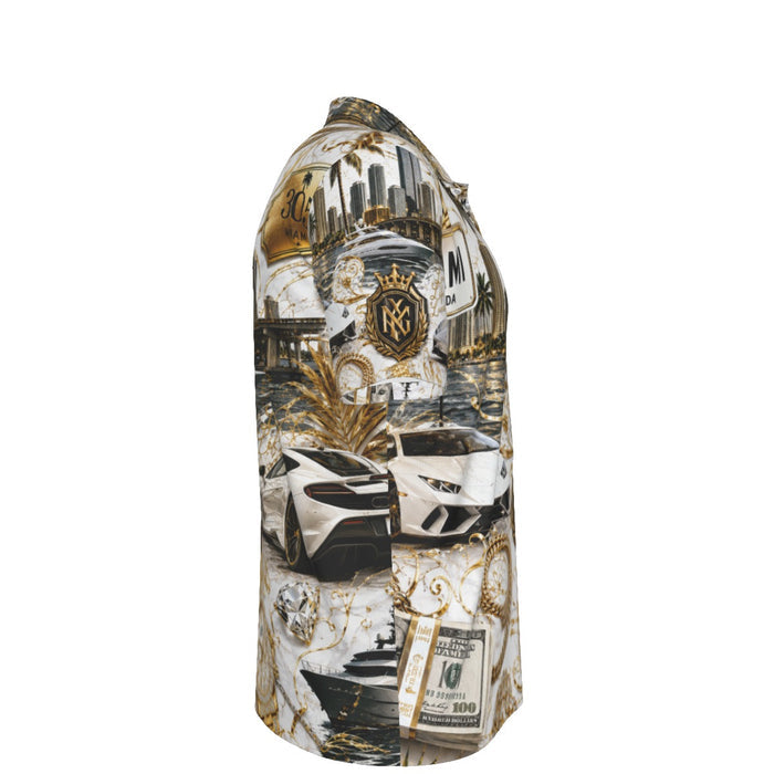 All-Over Print Men's Polo Collar Jersey