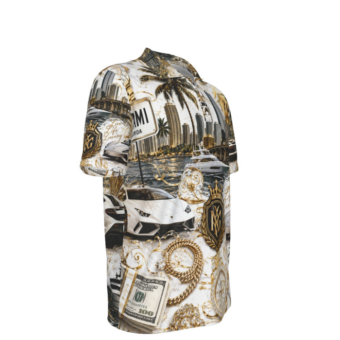 All-Over Print Men's Polo Collar Jersey