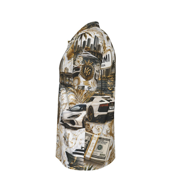 All-Over Print Men's Polo Collar Jersey