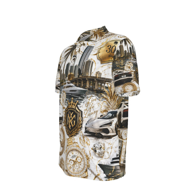 All-Over Print Men's Polo Collar Jersey