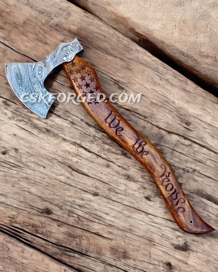 American Mahogany Damascus - 20" We the People Chopper cskforged