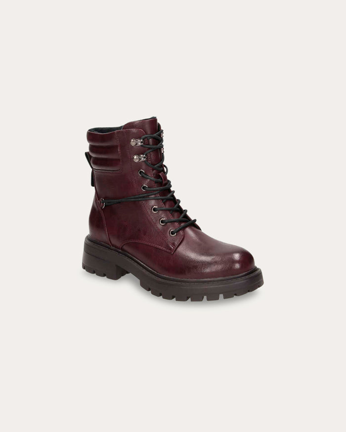 Anfibi Combat bordeaux - Vegani con zip